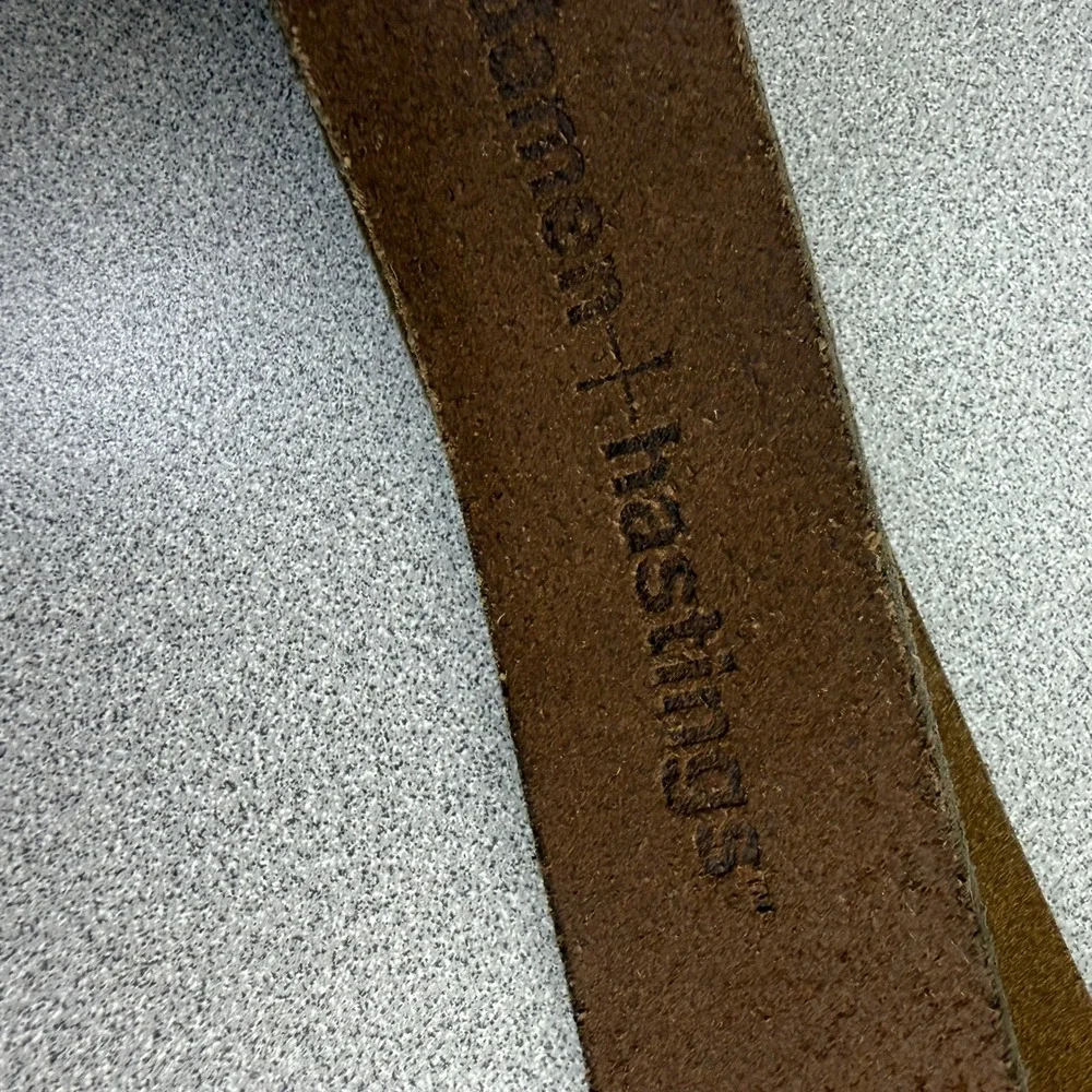 Damen + Hastings Belt Mens Small Brown Addison Suede Leather Roller Buckle